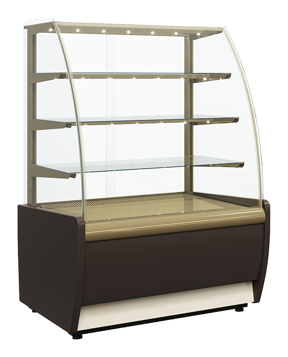 Витрина холодильная Полюс K70 VH 0,9-1 LIGHT Chocolate Паттерн (0105 Венге)